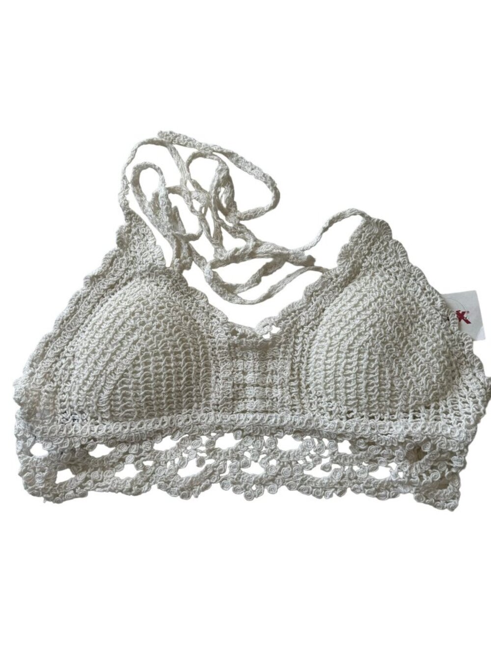 American Flirt Crocher Bra Size Medium White Women Bra. NWT